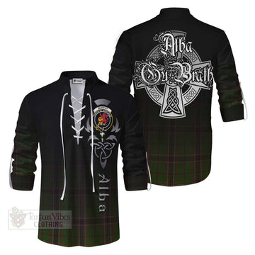 Murphy Tartan Ghillie Kilt Shirt Featuring Alba Gu Brath Family Crest Celtic Inspired