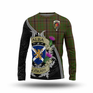 Murphy Tartan Family Crest Long Sleeve T-Shirt Lion Rampant Royal Thistle Shield Celtic Inspired Unisex - Tartan Vibes Clothing