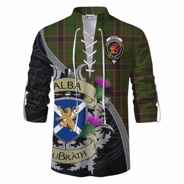Murphy Tartan Family Crest Ghillie Kilt Shirt Lion Rampant Royal Thistle Shield Celtic Inspired Men - Tartan Vibes Clothing