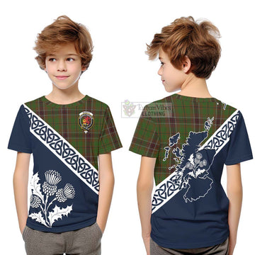 Murphy Tartan Kid T-Shirt Featuring Thistle and Scotland Map