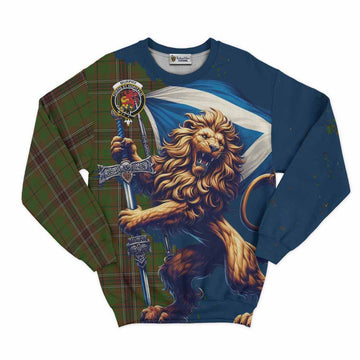 Murphy Tartan Family Crest Sweatshirt with Scottish Majestic Lion