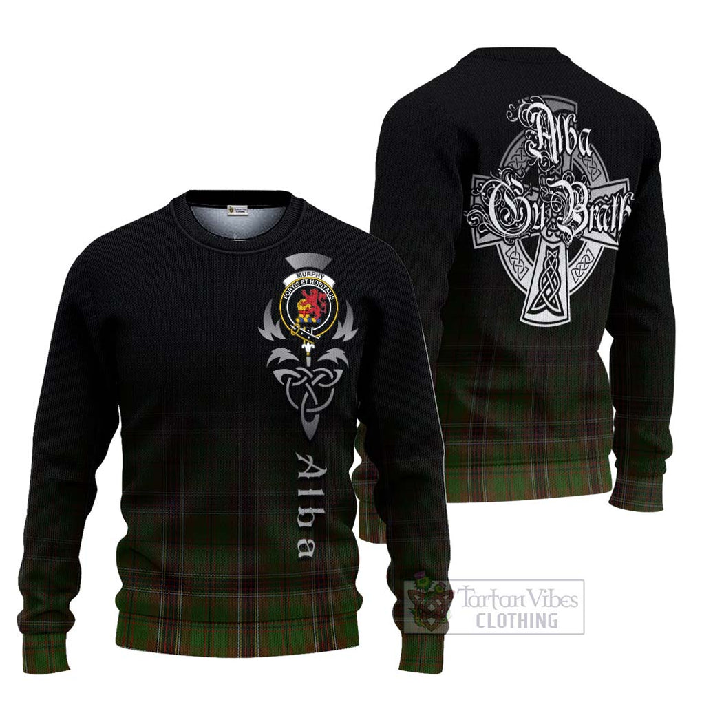 Tartan Vibes Clothing Murphy Tartan Knitted Sweater Featuring Alba Gu Brath Family Crest Celtic Inspired