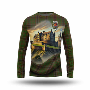 Murphy Tartan Family Crest Long Sleeve T-Shirt with Scottish Ancient Castle Style Unisex - Tartan Vibes Clothing
