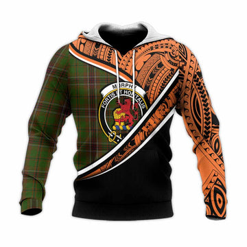 Murphy Crest Tartan Knitted Hoodie with Polynesian Vibes Style - Orange Version