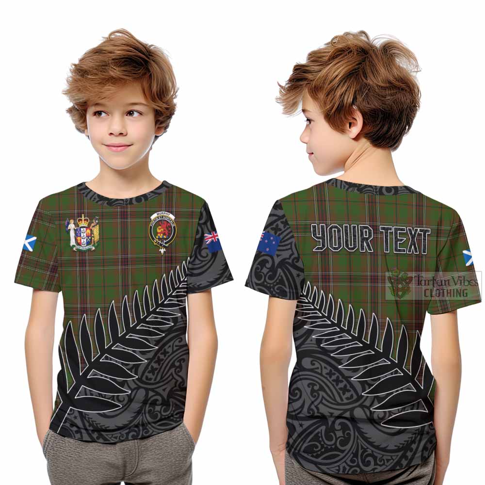 Tartan Vibes Clothing Murphy Crest Tartan Kid T-Shirt with New Zealand Silver Fern Half Style