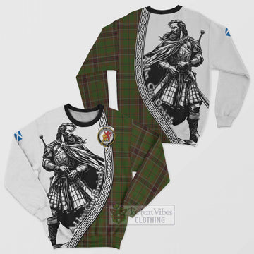 Murphy Tartan Clan Crest Sweatshirt with Highlander Warrior Celtic Style