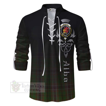 Murphy Tartan Ghillie Kilt Shirt Featuring Alba Gu Brath Family Crest Celtic Inspired