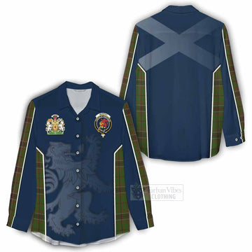 Murphy Tartan Women's Casual Shirt with Family Crest and Lion Rampant Vibes Sport Style