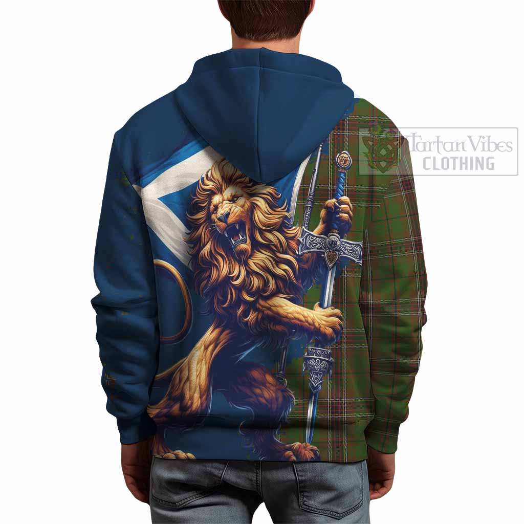 Tartan Vibes Clothing Murphy Tartan Family Crest Hoodie with Scottish Majestic Lion