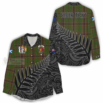 Murphy Crest Tartan Women's Casual Shirt with New Zealand Silver Fern Half Style