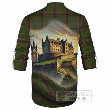 Murphy Tartan Family Crest Ghillie Kilt Shirt with Scottish Ancient Castle Style - Tartan Vibes Clothing