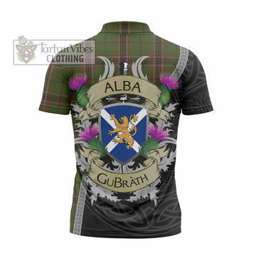 Murphy Tartan Family Crest Zipper Polo Shirt Lion Rampant Royal Thistle Shield Celtic Inspired - Tartan Vibes Clothing