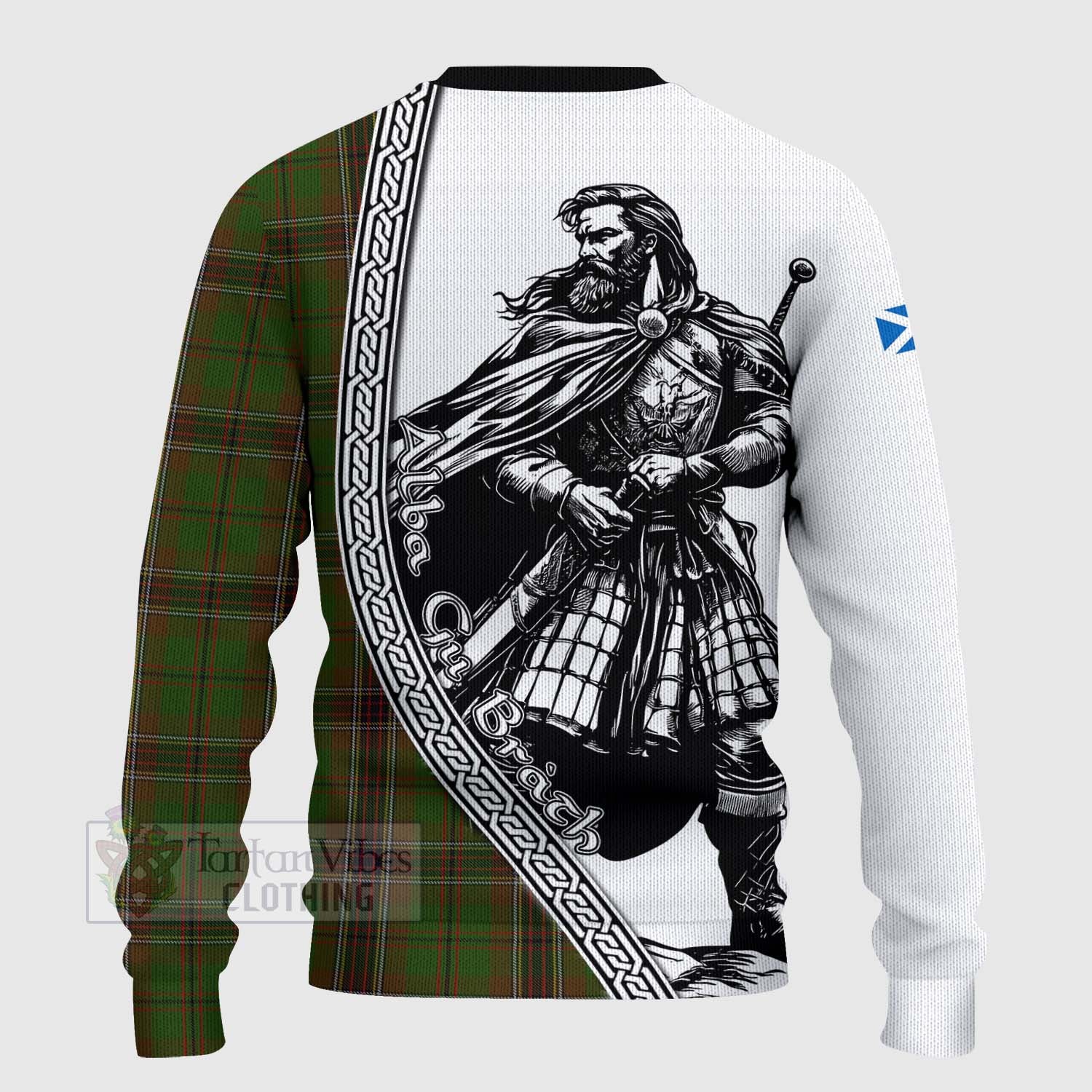 Tartan Vibes Clothing Murphy Tartan Clan Crest Knitted Sweater with Highlander Warrior Celtic Style