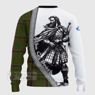 Murphy Tartan Clan Crest Knitted Sweater with Highlander Warrior Celtic Style