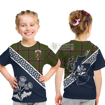 Murphy Tartan Kid T-Shirt Featuring Thistle and Scotland Map