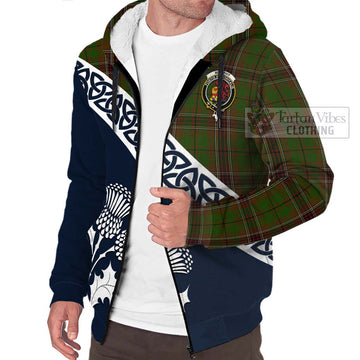 Murphy Tartan Sherpa Hoodie Featuring Thistle and Scotland Map