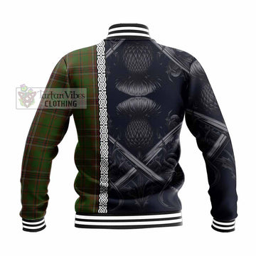 Murphy Tartan Baseball Jacket with Family Crest Cross Sword Thistle Celtic Vibes - Tartan Vibes Clothing