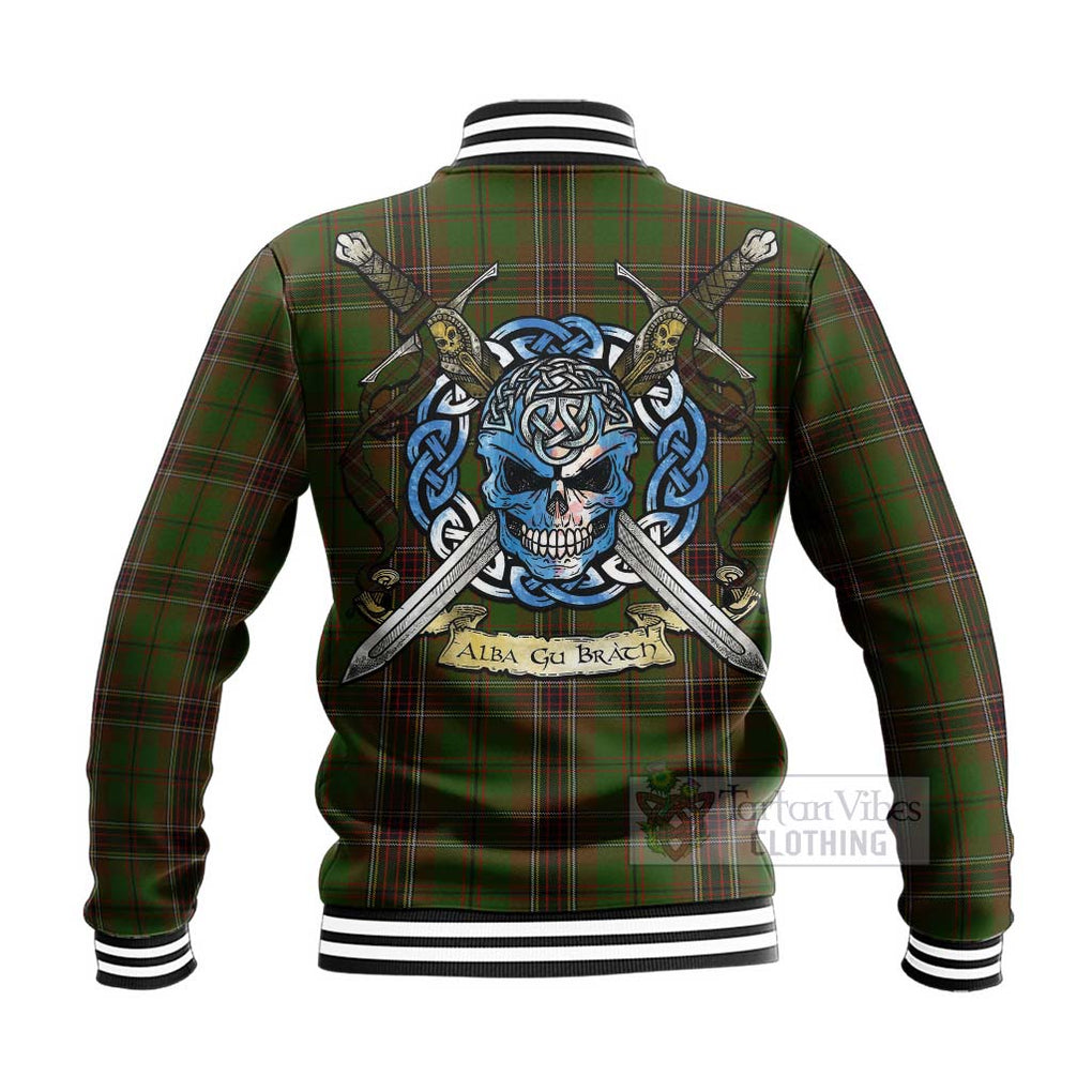 Murphy Tartan Baseball Jacket with Family Crest Celtic Skull Style - Tartan Vibes Clothing