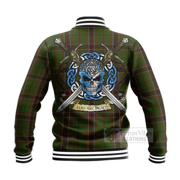 Murphy Tartan Baseball Jacket with Family Crest Celtic Skull Style - Tartan Vibes Clothing