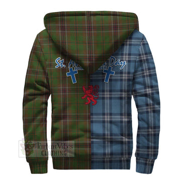 Murphy Tartan Sherpa Hoodie Happy St. Andrew's Day Half Tartan Style