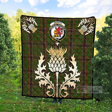 Murphy Tartan Quilt with Family Crest and Golden Thistle Style