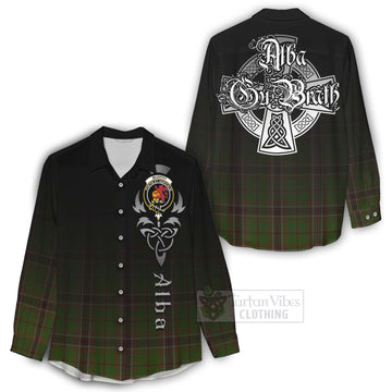 Murphy Tartan Women's Casual Shirt Featuring Alba Gu Brath Family Crest Celtic Inspired