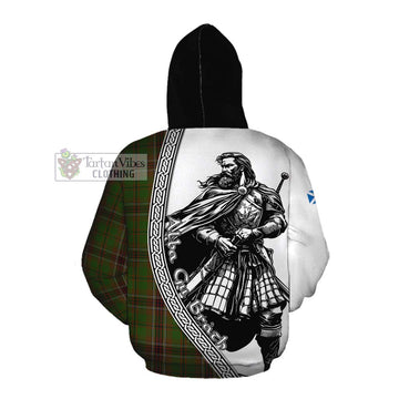 Murphy Tartan Clan Crest Cotton Hoodie with Highlander Warrior Celtic Style