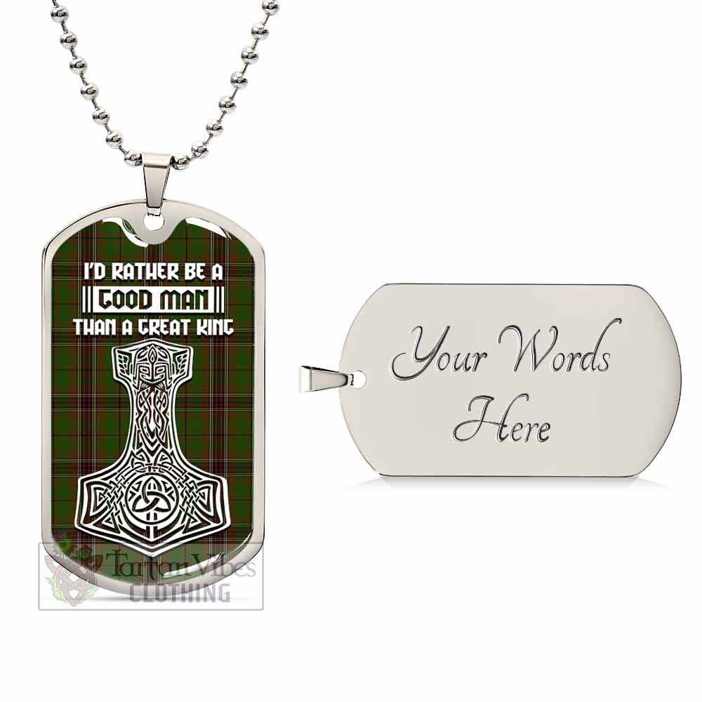 Murphy Tartan Dog Tag Necklace Viking Mjolnir Style Silver Yes - Tartan Vibes Clothing