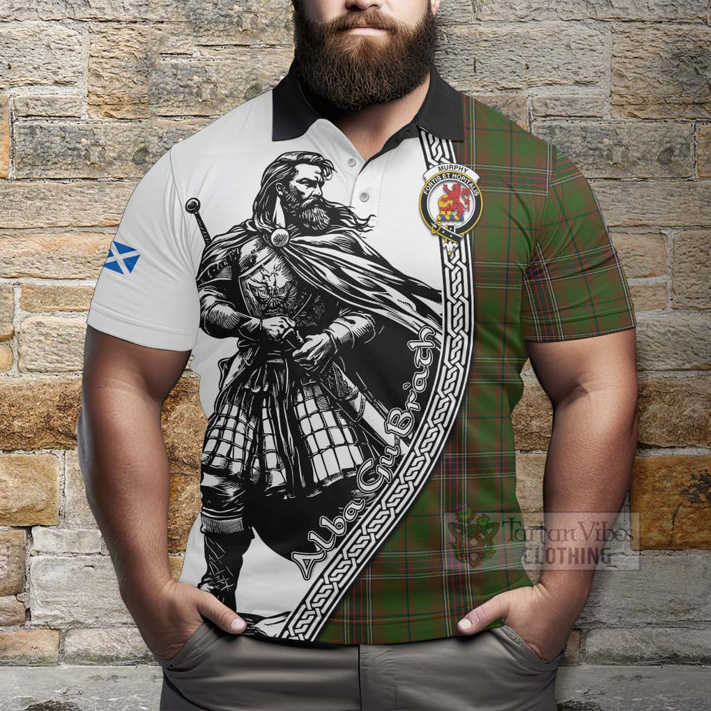 Murphy Tartan Clan Crest Polo Shirt with Highlander Warrior Celtic Style - Tartan Vibes Clothing