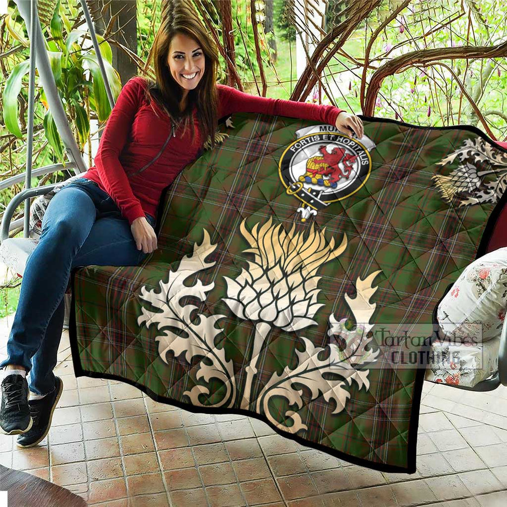 Tartan Vibes Clothing Murphy Tartan Quilt with Family Crest and Golden Thistle Style