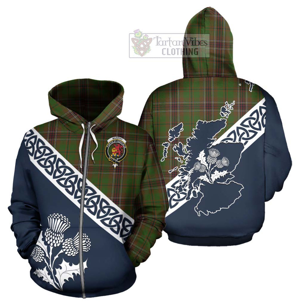 Tartan Vibes Clothing Murphy Tartan Hoodie Featuring Thistle and Scotland Map