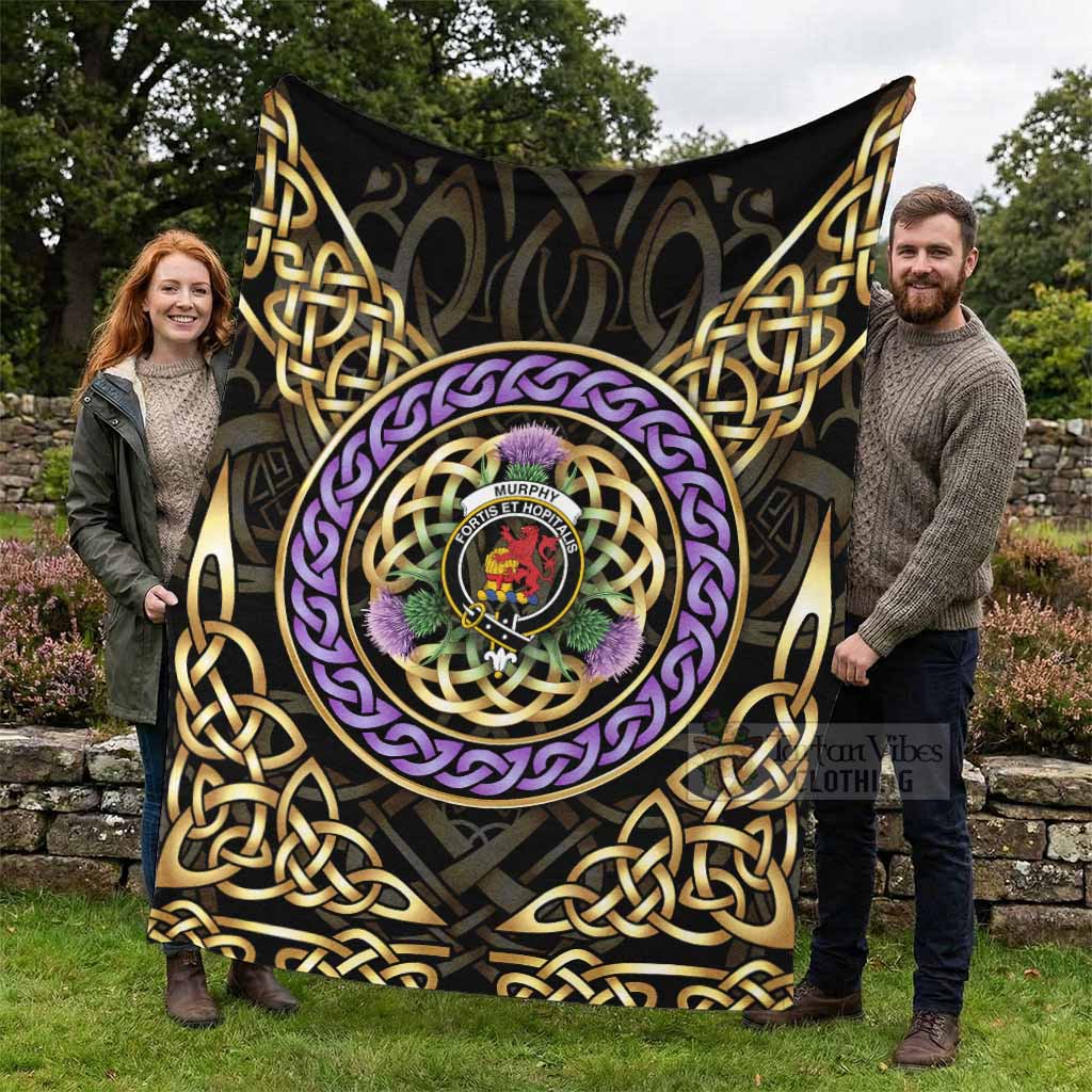 Murphy Clan Crest Blanket Celtic Scottish Thistle - Tartan Vibes Clothing