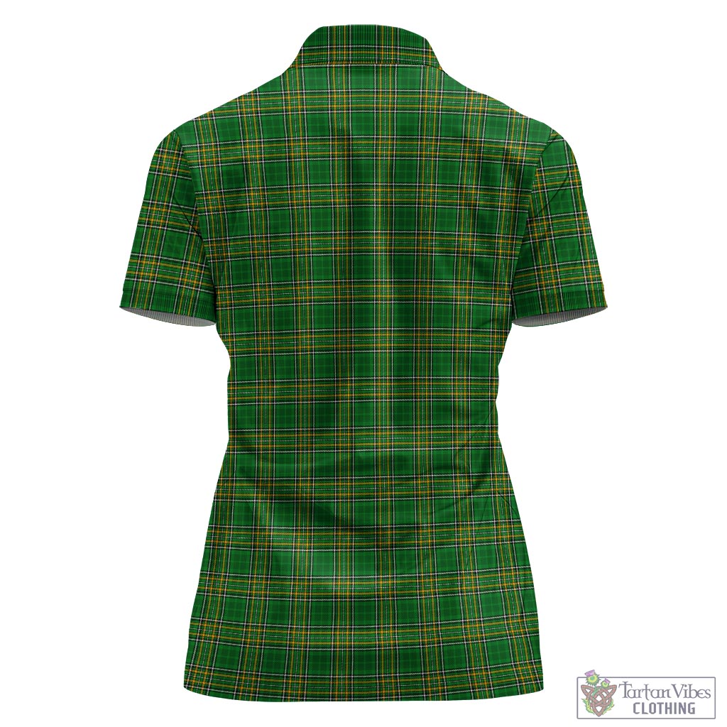 Tartan Vibes Clothing Murphy (Wexford) Ireland Clan Tartan Women's Polo Shirt with Coat of Arms