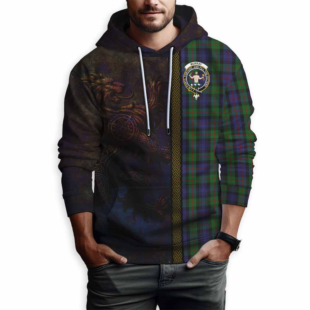 Murray Tartan Family Crest Hoodie Alba Gu Brath Be Brave Lion Ancient Style Pullover Hoodie - Tartan Vibes Clothing