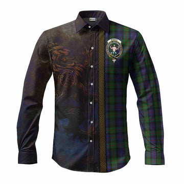 Murray Tartan Family Crest Long Sleeve Button Shirt Alba Gu Brath Be Brave Lion Ancient Style Men's Shirt S - Tartan Vibes Clothing