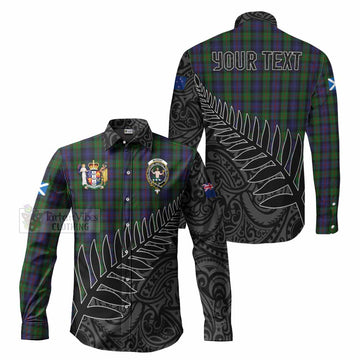 Murray Crest Tartan Long Sleeve Button Shirt with New Zealand Silver Fern Half Style