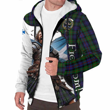 Murray Crest Tartan Sherpa Hoodie Inspired by the Freedom of Scottish Warrior