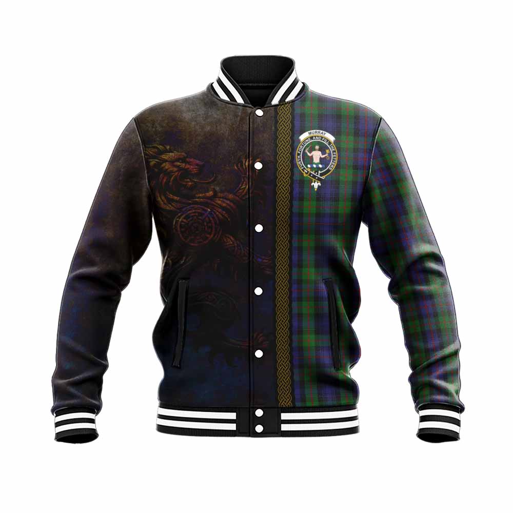Murray Tartan Family Crest Baseball Jacket Alba Gu Brath Be Brave Lion Ancient Style Unisex - Tartan Vibes Clothing