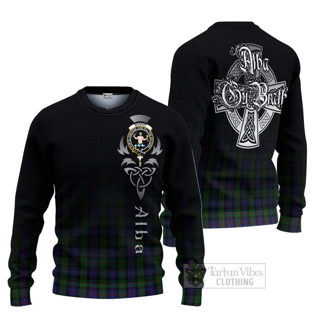 Murray Tartan Ugly Sweater Featuring Alba Gu Brath Family Crest Celtic Inspired Unisex - Tartan Vibes Clothing