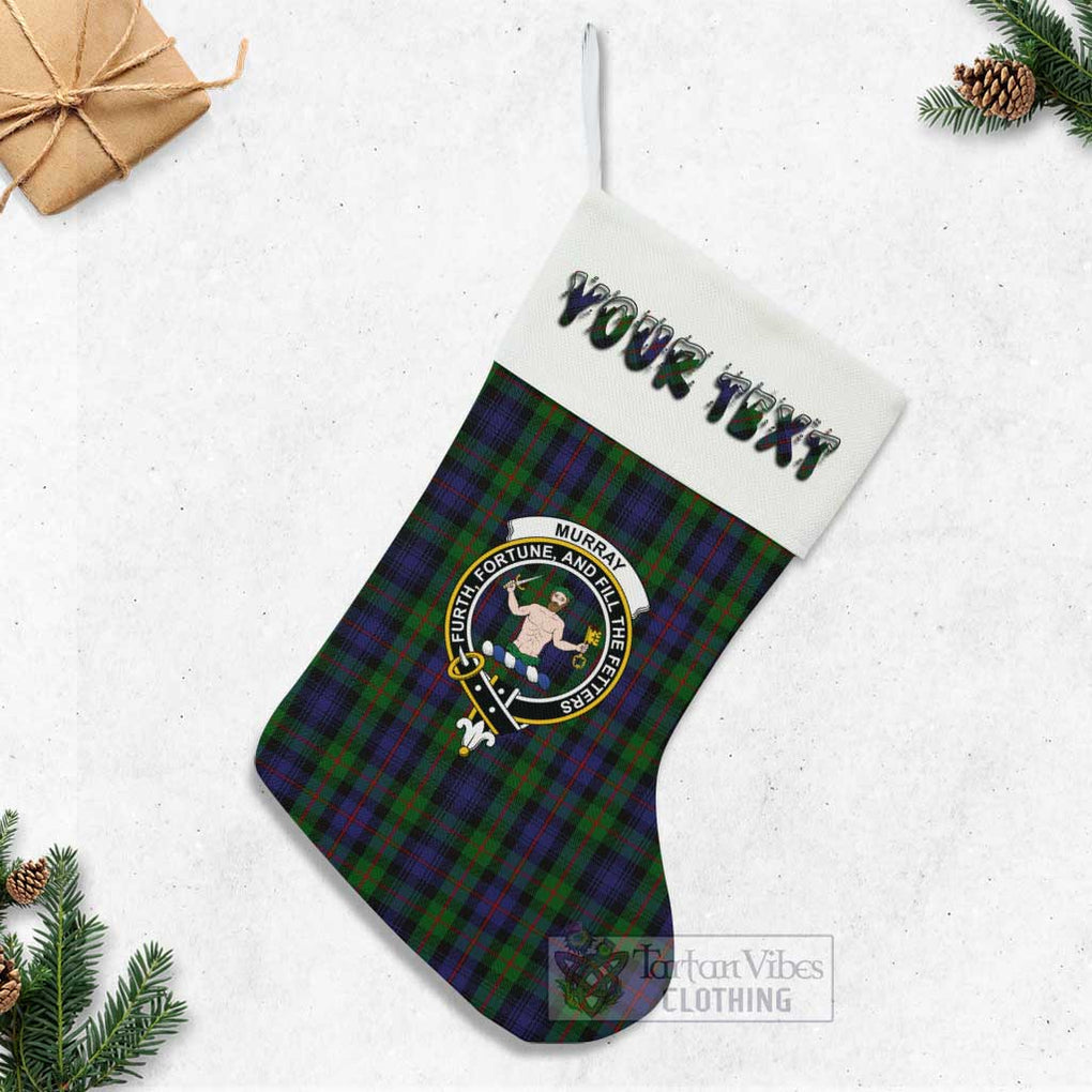 Tartan Vibes Clothing Murray Tartan Family Crest Christmas Stocking with Personalized Text