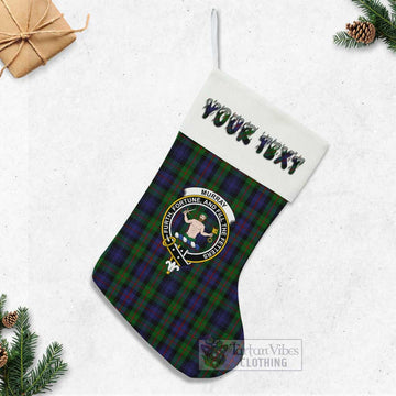 Murray Tartan Family Crest Christmas Stocking with Personalized Text