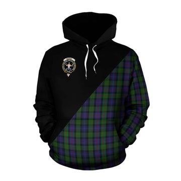 Murray Tartan Cotton Hoodie with Family Crest and Military Logo Style