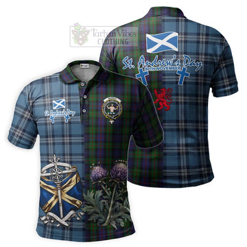 Murray Tartan Polo Shirt Happy St. Andrew's Day Half Tartan Style Kid - Tartan Vibes Clothing