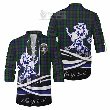 Murray Tartan Ghillie Kilt Shirt with Alba Gu Brath Regal Lion Emblem