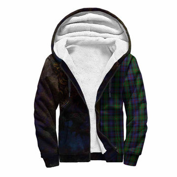Murray Tartan Family Crest Sherpa Hoodie Alba Gu Brath Be Brave Lion Ancient Style Unisex S - Tartan Vibes Clothing