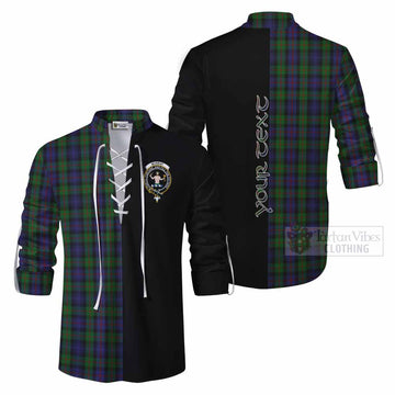 Murray Tartan Ghillie Kilt Shirt with Family Crest and Half Of Me Style