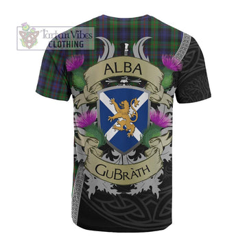Murray Tartan Family Crest Cotton T-shirt Lion Rampant Royal Thistle Shield Celtic Inspired - Tartan Vibes Clothing