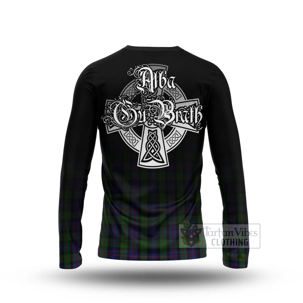 Tartan Vibes Clothing Murray Tartan Long Sleeve T-Shirt Featuring Alba Gu Brath Family Crest Celtic Inspired