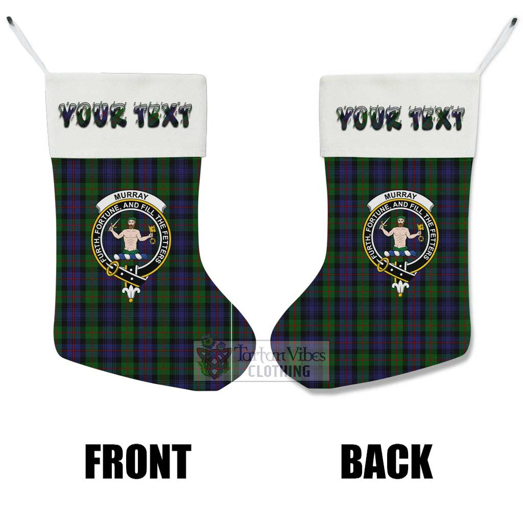 Tartan Vibes Clothing Murray Tartan Family Crest Christmas Stocking with Personalized Text