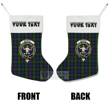 Murray Tartan Family Crest Christmas Stocking with Personalized Text